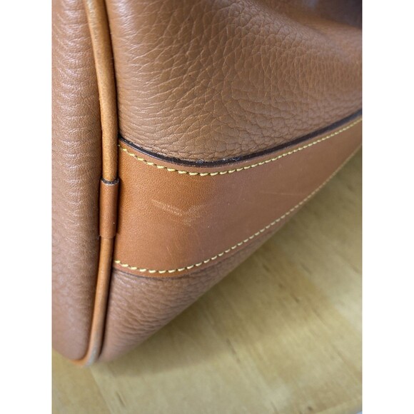 Dooney Bourke Large Leather Boho Bucket Bag Brown Tan Drawstring Crossbody - Picture 12 of 16